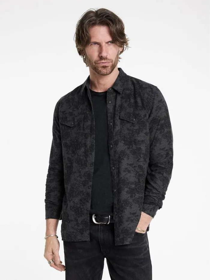 MARSHALL WESTERN SHIRT Concrete Gre Men John Varvatos Shirts