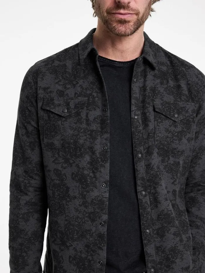 MARSHALL WESTERN SHIRT Concrete Gre Men John Varvatos Shirts
