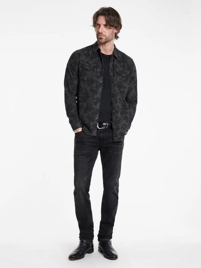 MARSHALL WESTERN SHIRT Concrete Gre Men John Varvatos Shirts