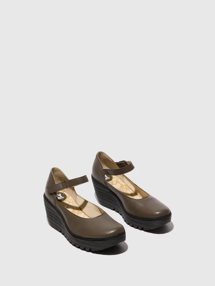 Mary Jane Shoes YAWO345FLY DK TAUPE Women Fly London Shoes