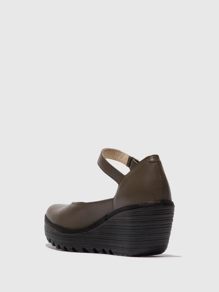 Mary Jane Shoes YAWO345FLY DK TAUPE Women Fly London Shoes