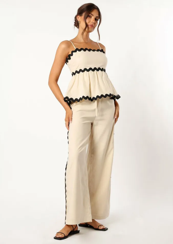 Matching Sets Women Mollymook Pants Cream Black Petal and Pup