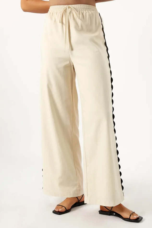 Matching Sets Women Mollymook Pants Cream Black Petal and Pup