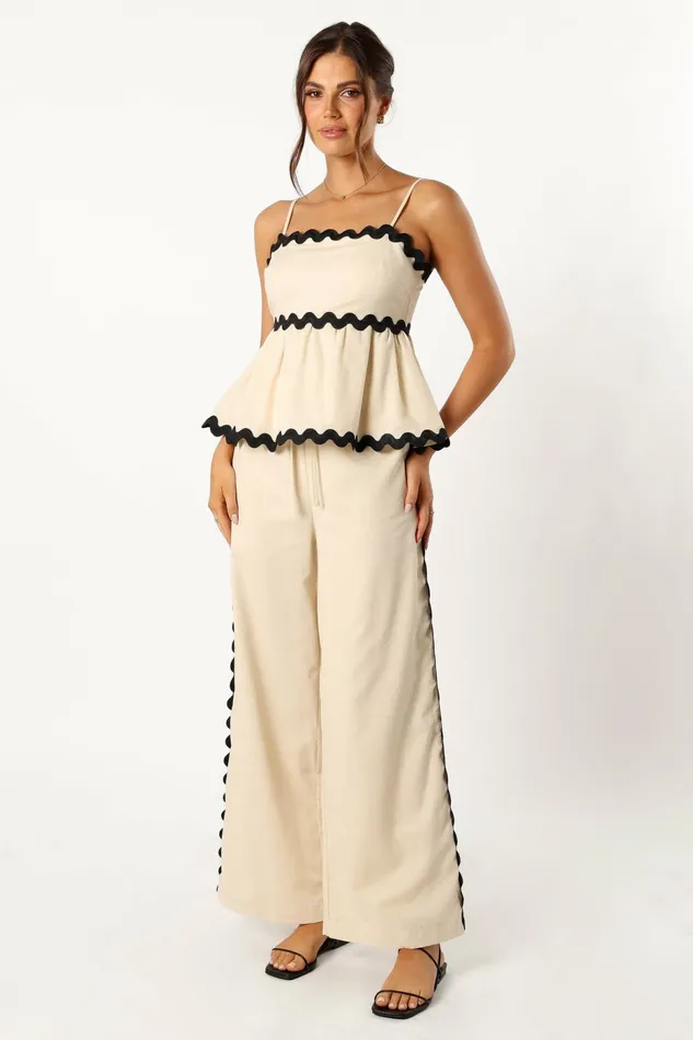 Matching Sets Women Mollymook Pants Cream Black Petal and Pup