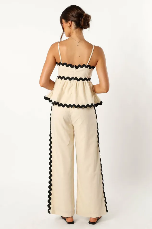 Matching Sets Women Mollymook Pants Cream Black Petal and Pup