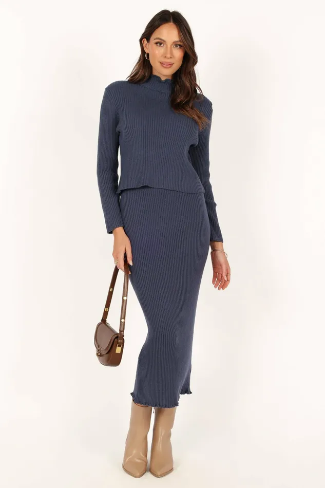 Matching Sets Women Payton Knitted Set Navy Petal and Pup