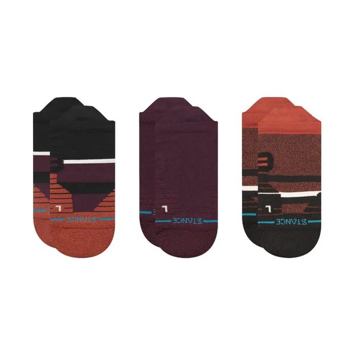 Medium Performance Tab Socks 3 Pack Cavern 8211 Wine MenWomen Stance Tab