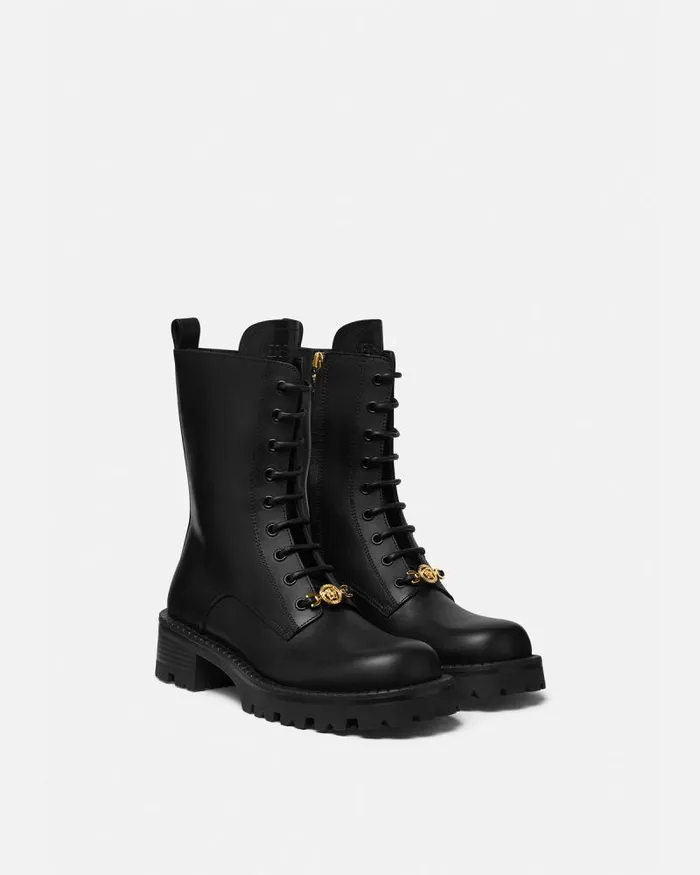 Medusa 03995 LaceUp Boots 35 Mm Blackgold Women Versace Boots