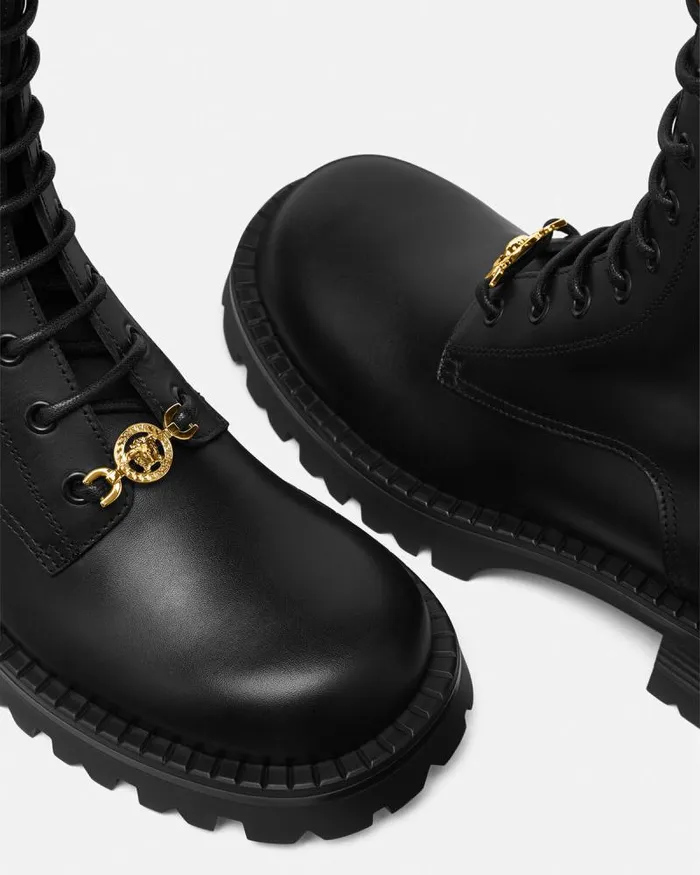 Medusa 03995 LaceUp Boots 35 Mm Blackgold Women Versace Boots