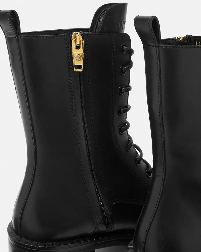 Medusa 03995 LaceUp Boots 35 Mm Blackgold Women Versace Boots