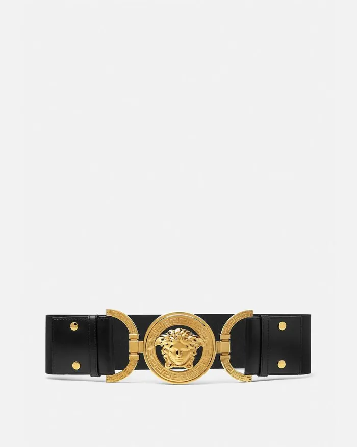 Medusa 03995 Leather Belt 6 Cm Blackgold Women Versace Belts