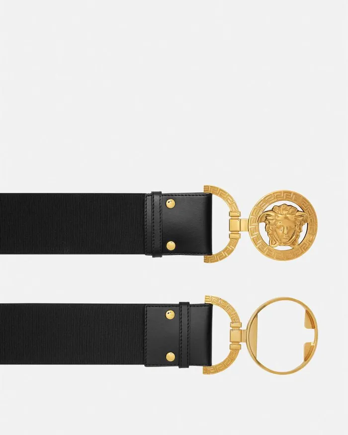 Medusa 03995 Leather Belt 6 Cm Blackgold Women Versace Belts