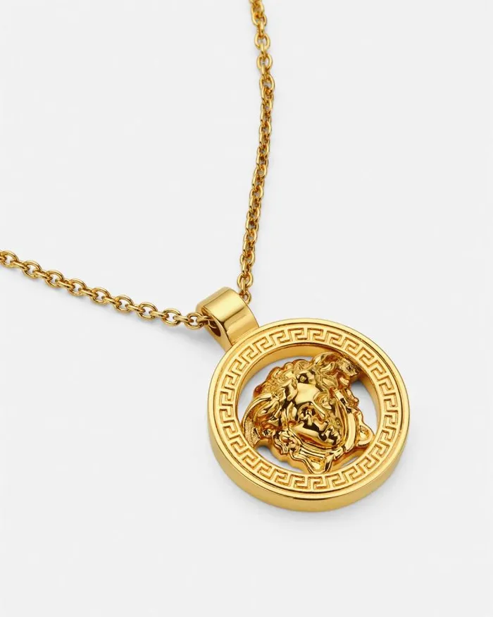 Medusa 03995 Pendant Necklace Light Gold WomenMen Versace Necklaces