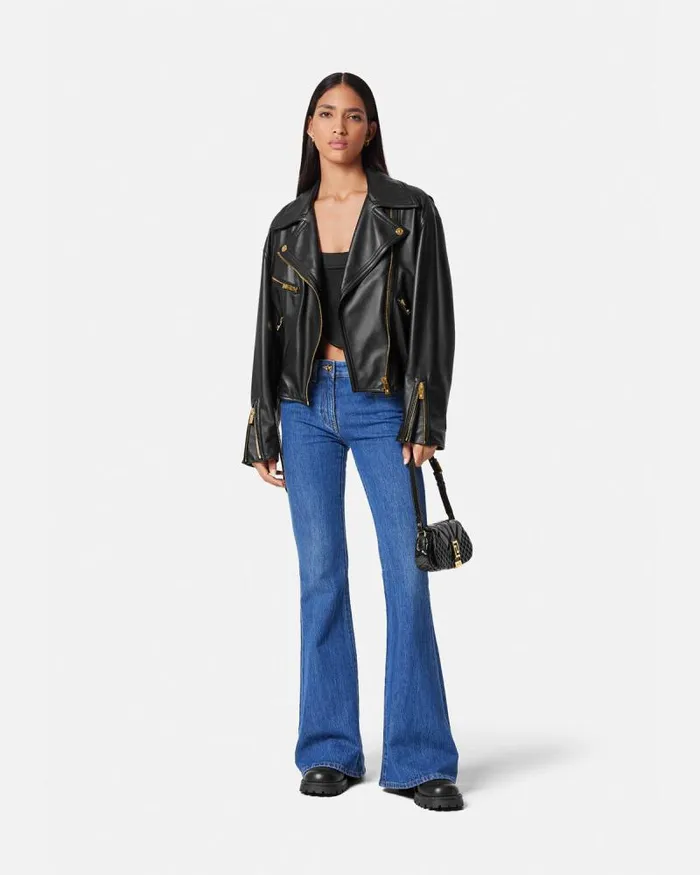 Medusa 03995 Satin Corset Top Black Women Versace Shirts and Tops
