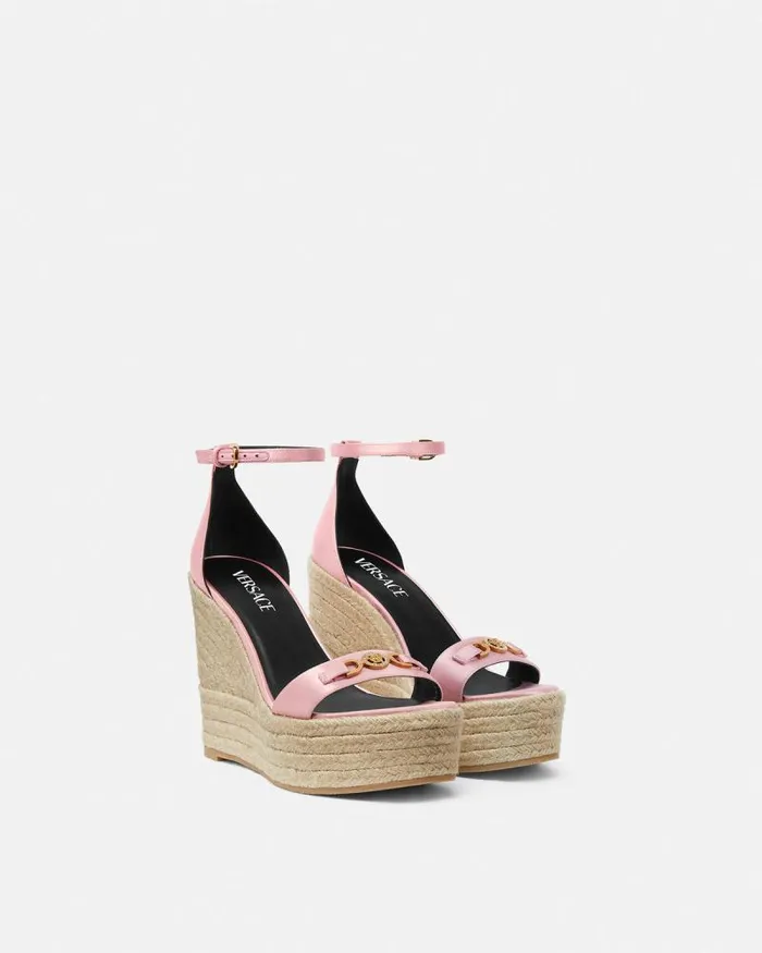 Medusa 03995 Satin Wedge Sandals 120 Mm Pink Women Versace Sandals