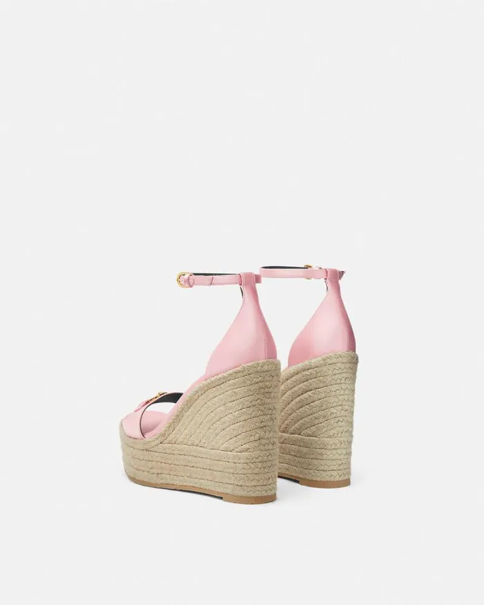 Medusa 03995 Satin Wedge Sandals 120 Mm Pink Women Versace Sandals