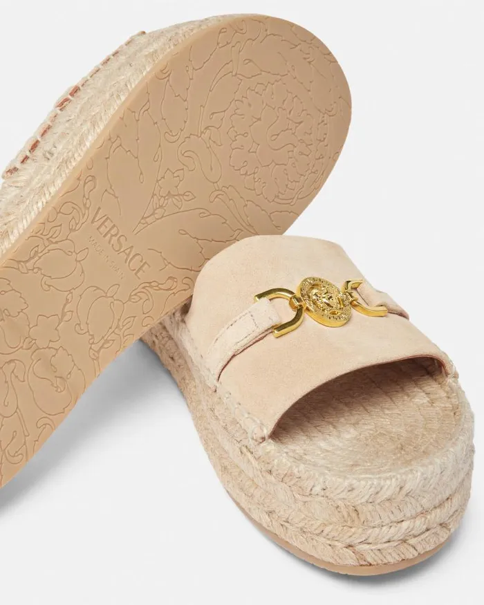Medusa 03995 Suede Espadrilles 12034 Beige Women Versace Sandals