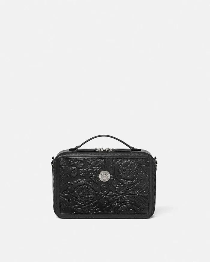 Medusa Biggie Barocco Messenger Bag Black Men Versace Crossbody and Messengers Medusa Biggie Barocco Messenger Bag Black Men Versace Crossbody and Messengers