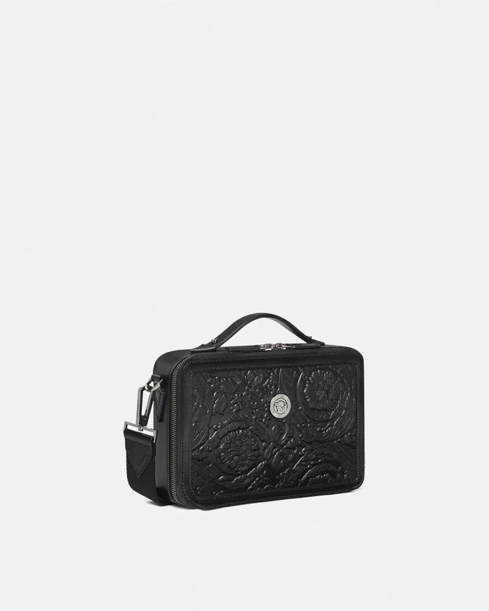 Medusa Biggie Barocco Messenger Bag Black Men Versace Crossbody and Messengers