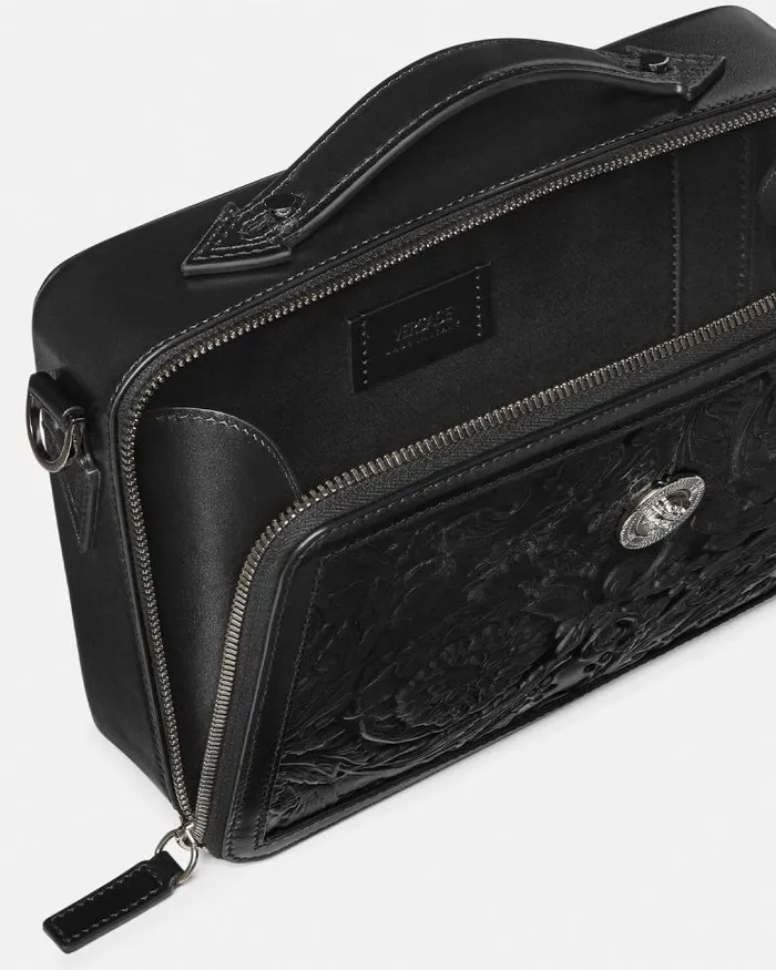 Medusa Biggie Barocco Messenger Bag Black Men Versace Crossbody and Messengers