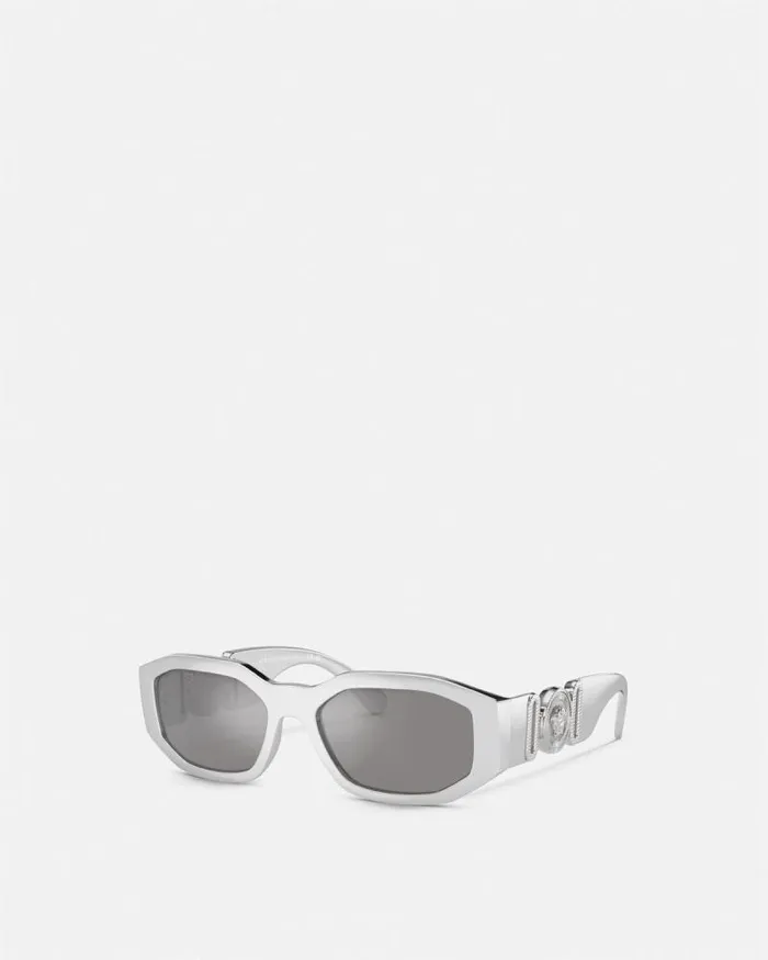 Medusa Biggie Chrome Sunglasses Silver WomenMen Versace Sunglasses