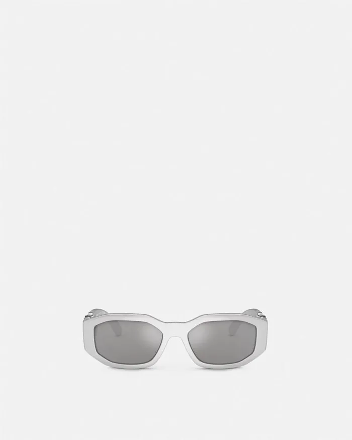 Medusa Biggie Chrome Sunglasses Silver WomenMen Versace Sunglasses
