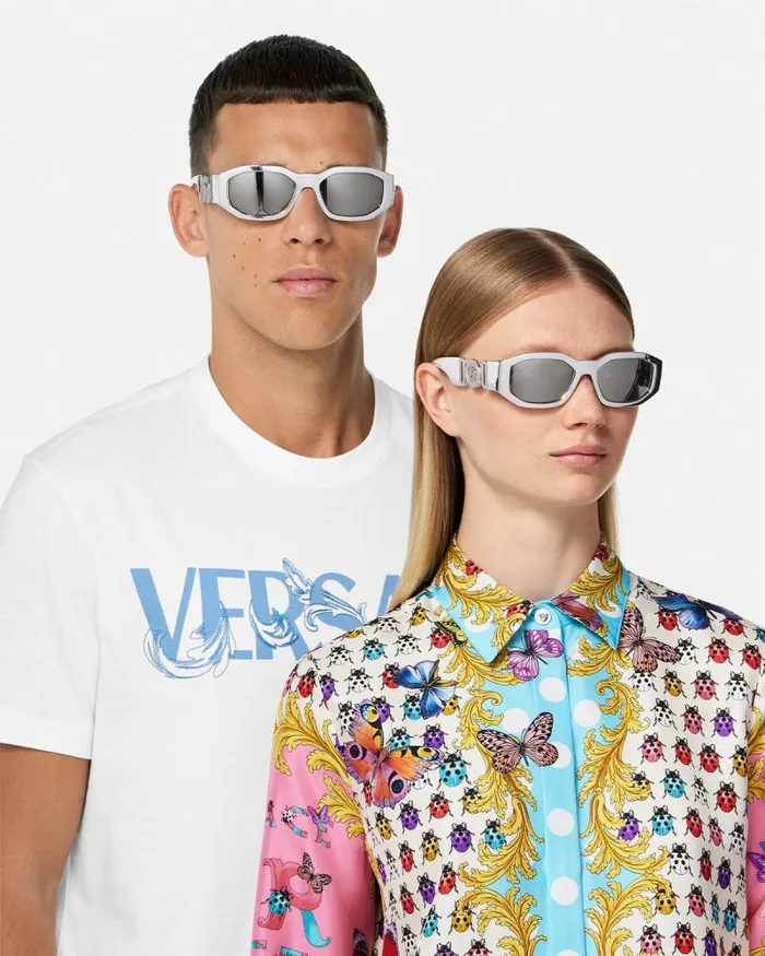 Medusa Biggie Chrome Sunglasses Silver WomenMen Versace Sunglasses