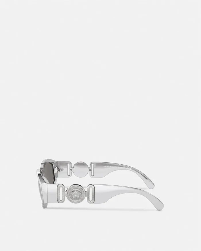 Medusa Biggie Chrome Sunglasses Silver WomenMen Versace Sunglasses