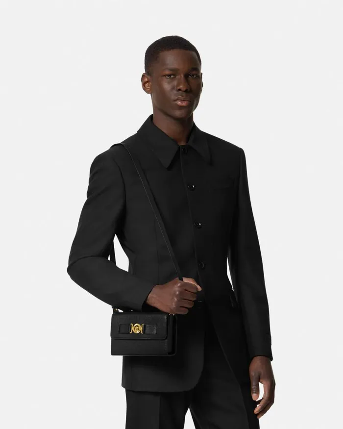 Medusa Biggie Messenger Bag Blackgold Men Versace Crossbody and Messengers