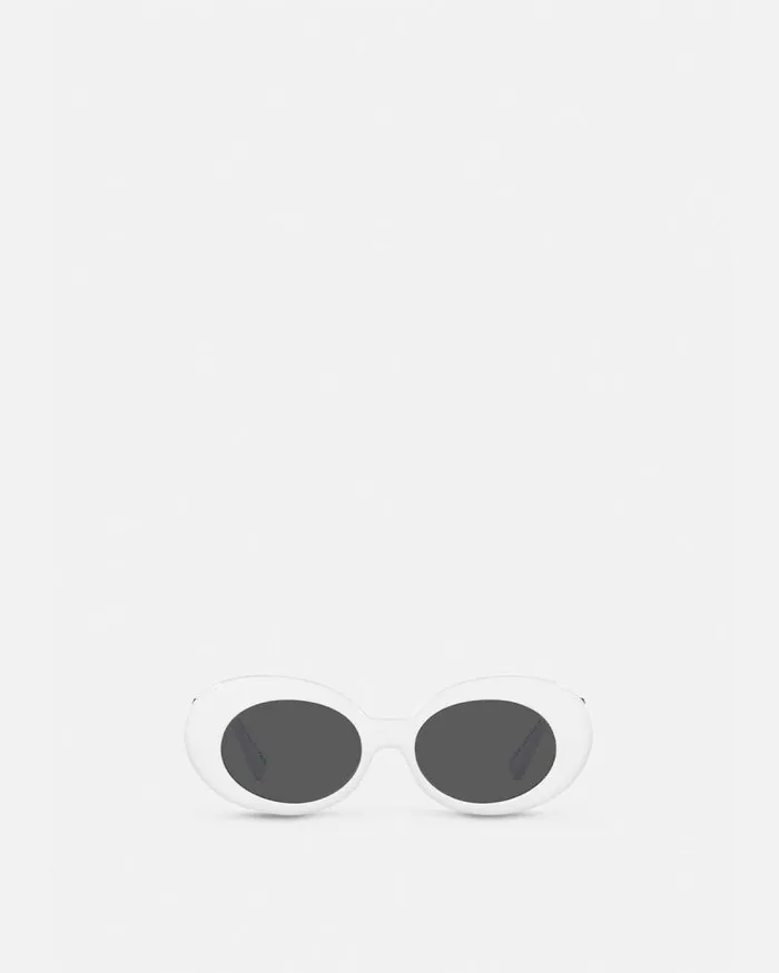 Medusa Biggie Oval Sunglasses White Women Versace Sunglasses
