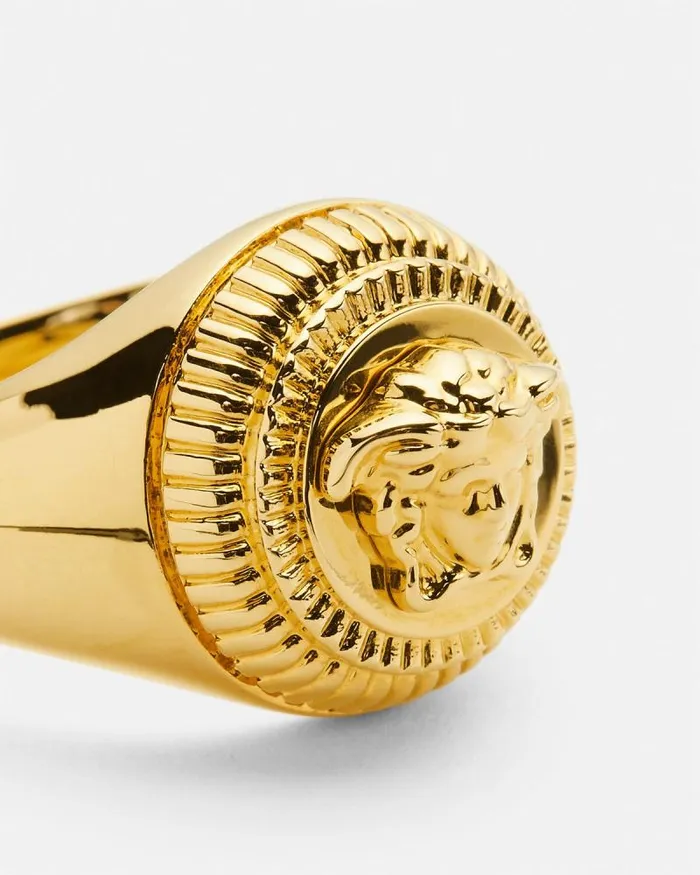Medusa Biggie Ring Light Gold WomenMen Versace Rings