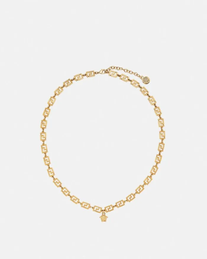 Medusa Greca Necklace Light Gold WomenMen Versace Necklaces