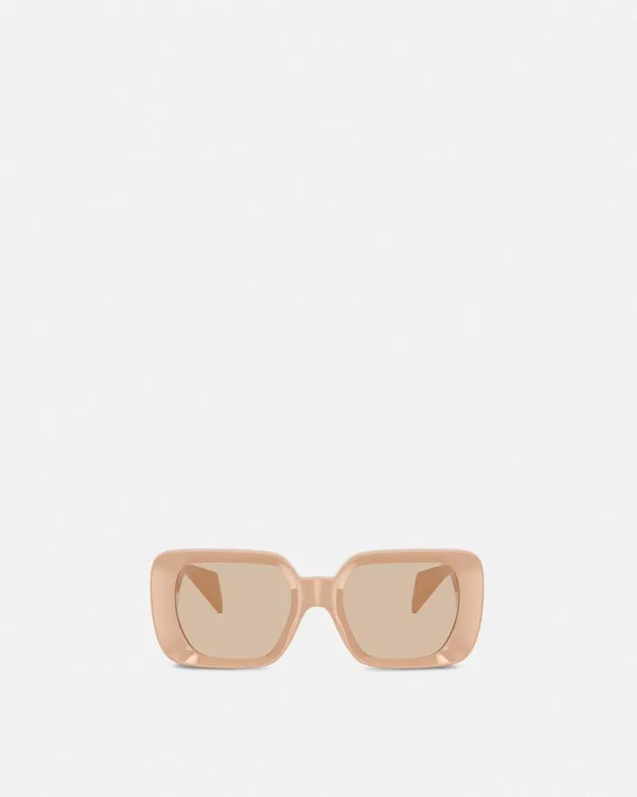 Medusa Medallion Sunglasses Beige WomenMen Versace Sunglasses