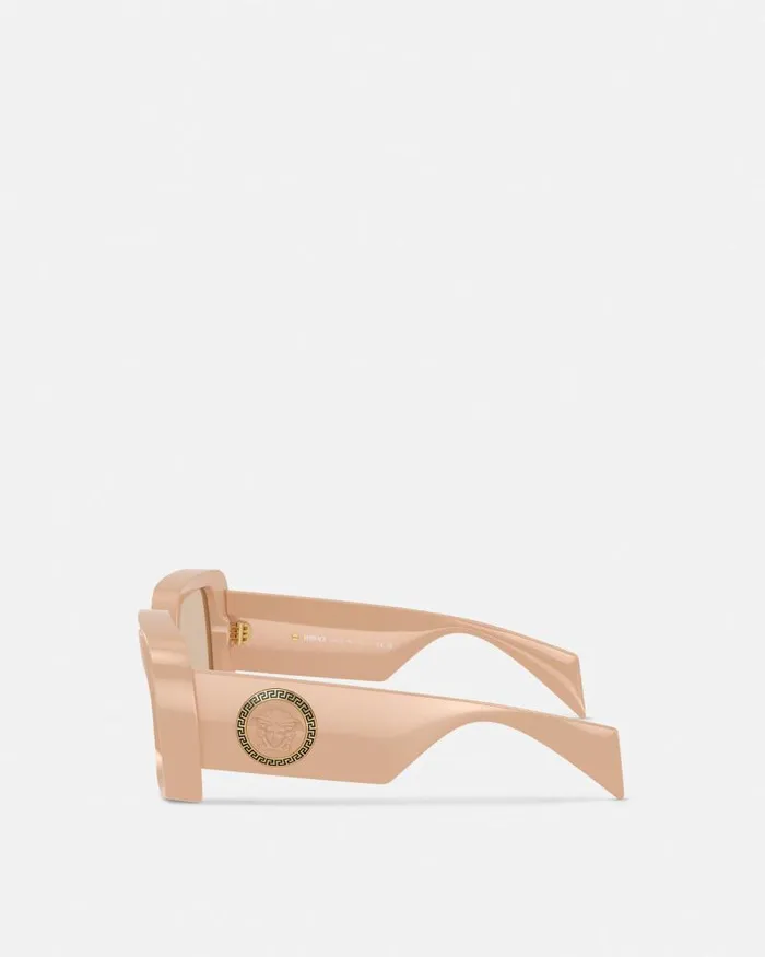 Medusa Medallion Sunglasses Beige WomenMen Versace Sunglasses