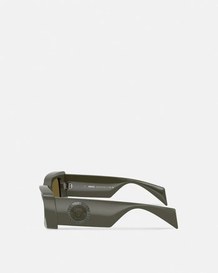 Medusa Medallion Sunglasses Dark Green WomenMen Versace Sunglasses