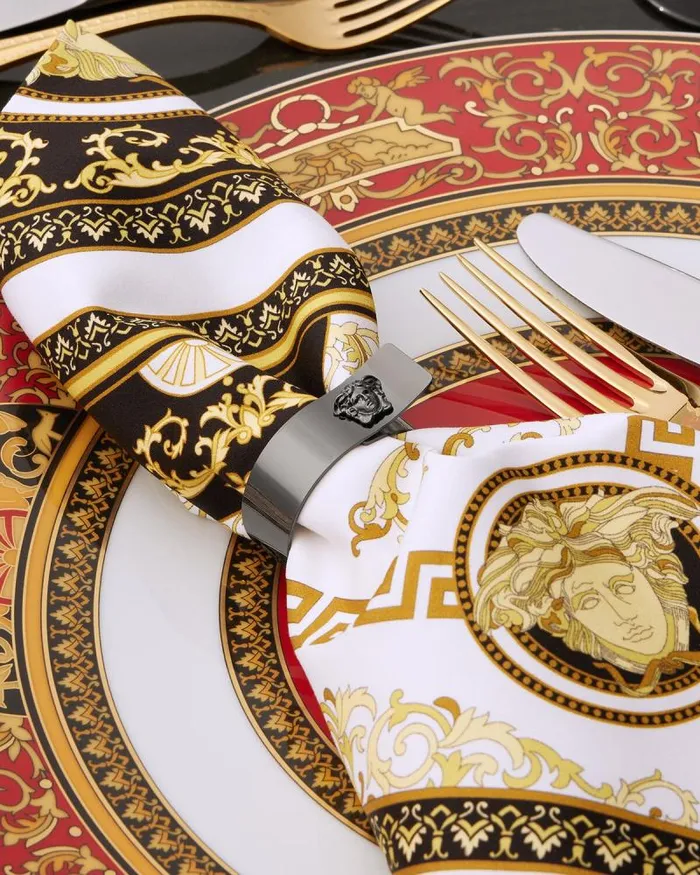 Medusa Napkin Ring 4Set Black Home and Lifestyle Versace Accessories