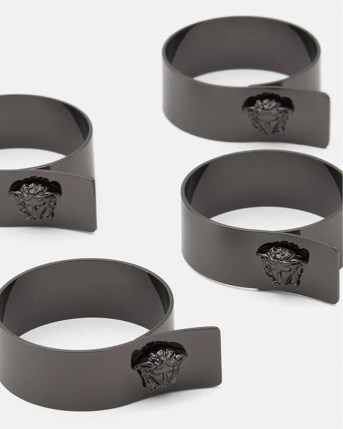 Medusa Napkin Ring 4Set Black Home and Lifestyle Versace Accessories