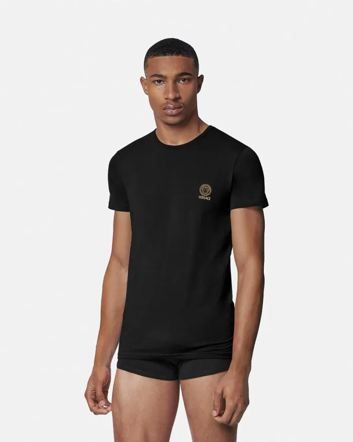 Medusa Undershirt 2Pack Black Men Versace Loungewear and Pajamas