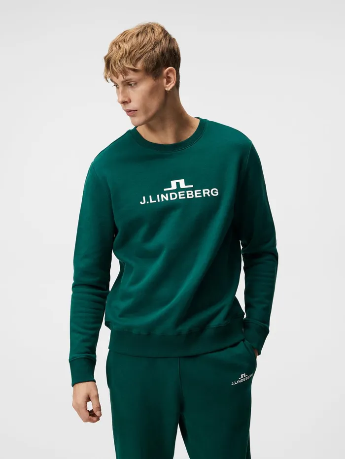 Men Alpha Crew Neck Rain Forest JLindeberg Sweatshirts