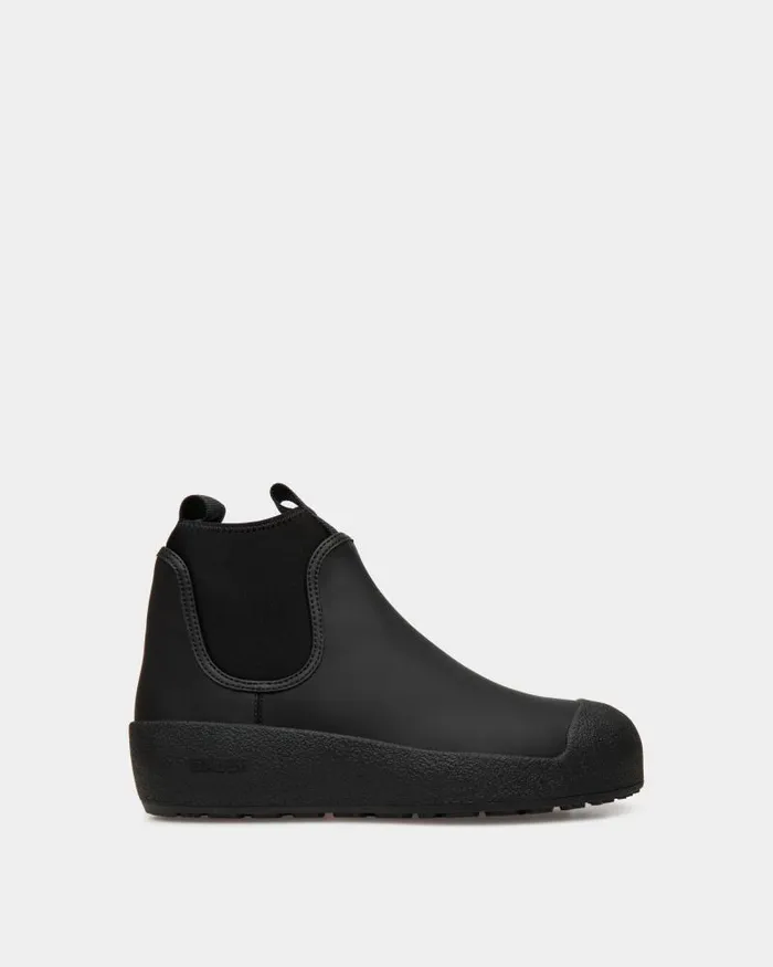 Men Bally Boots and Ankle Boots Bally Curling Bootie In Black Rubberized Leather Black