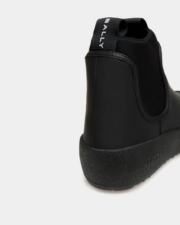 Men Bally Boots and Ankle Boots Bally Curling Bootie In Black Rubberized Leather Black Men Bally Boots and Ankle Boots Bally Curling Bootie In Black Rubberized Leather Black