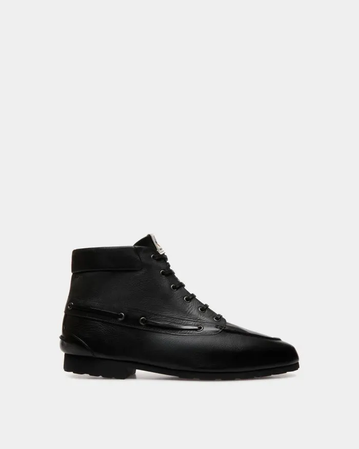Men Bally Boots and Ankle Boots Plume Bootie In Black Leather Black