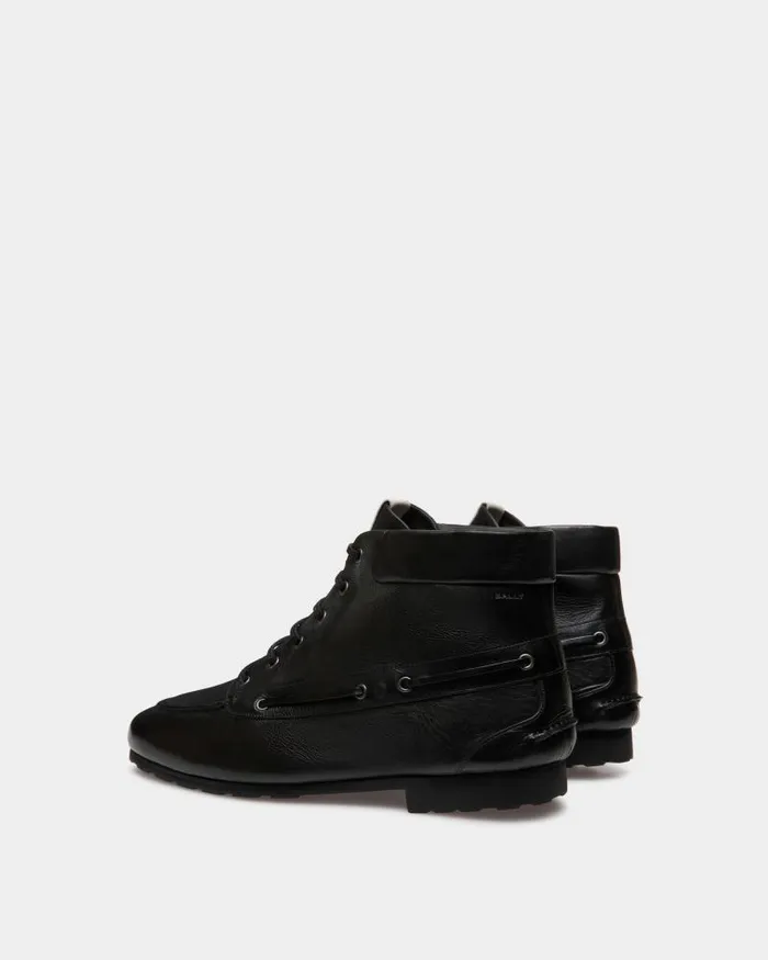 Men Bally Boots and Ankle Boots Plume Bootie In Black Leather Black Men Bally Boots and Ankle Boots Plume Bootie In Black Leather Black