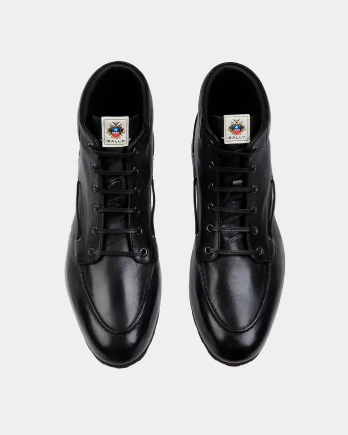 Men Bally Boots and Ankle Boots Plume Bootie In Black Leather Black Men Bally Boots and Ankle Boots Plume Bootie In Black Leather Black