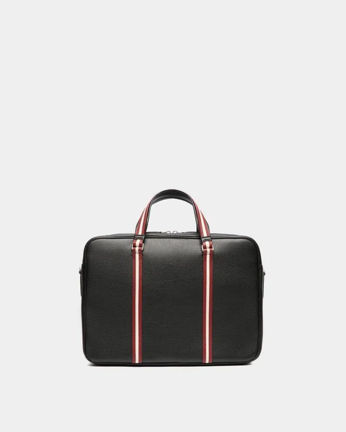 Men Bally Business Bags Code Briefcase In Black Grained Leather Black Men Bally Business Bags Code Briefcase In Black Grained Leather Black