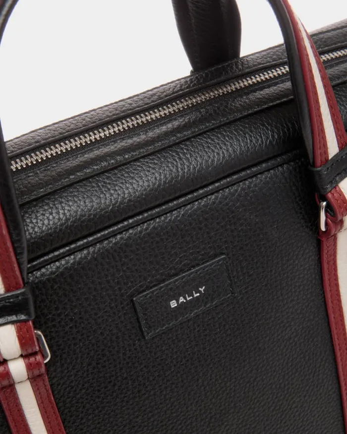 Men Bally Business Bags Code Briefcase In Black Grained Leather Black Men Bally Business Bags Code Briefcase In Black Grained Leather Black