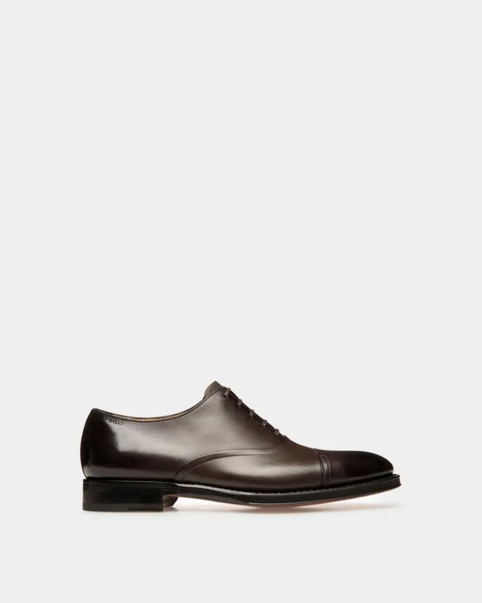 Men Bally Lace Ups and Monks Scribe Un Oxford In Ebony Leather Brown