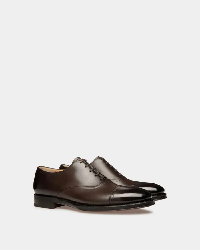 Men Bally Lace Ups and Monks Scribe Un Oxford In Ebony Leather Brown Men Bally Lace Ups and Monks Scribe Un Oxford In Ebony Leather Brown