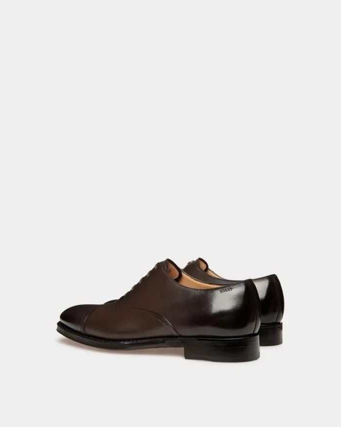 Men Bally Lace Ups and Monks Scribe Un Oxford In Ebony Leather Brown Men Bally Lace Ups and Monks Scribe Un Oxford In Ebony Leather Brown
