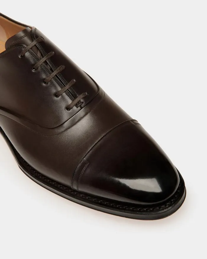 Men Bally Lace Ups and Monks Scribe Un Oxford In Ebony Leather Brown Men Bally Lace Ups and Monks Scribe Un Oxford In Ebony Leather Brown